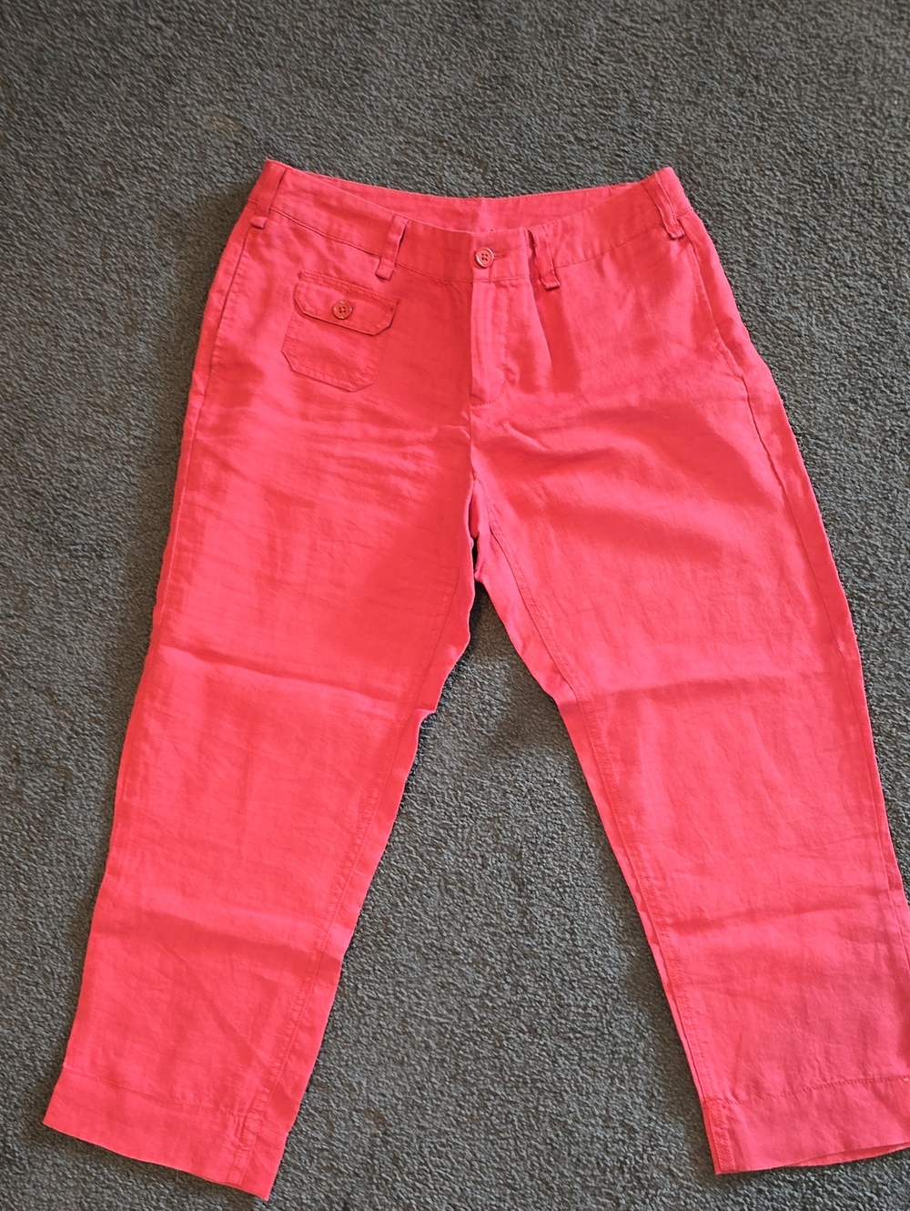 Cynthia Rowley Coral Pink Cropped Linen Pants